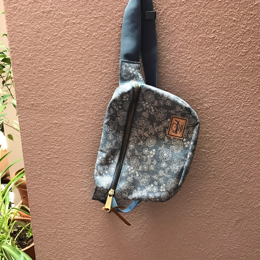 Blue paisley Herschel fanny pack